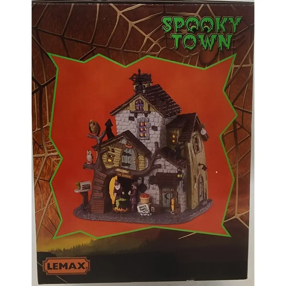 Lemax Spooky Town 2018 WITCH & WARLOCK RESIDENCE #85308 NIB Lighted Village *